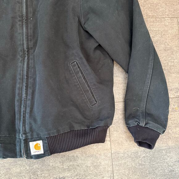 Carhartt J13 BLK Santa Fe Canvas Fleece Lined Jacket XL - Picture 11 of 14